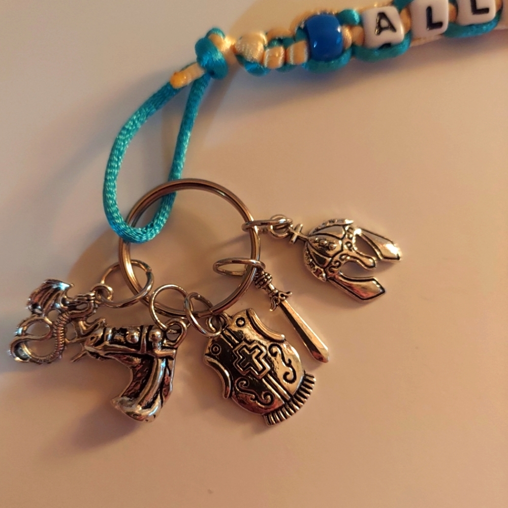 Hand Made World of Warcraft Alliance Keychain w/Charms